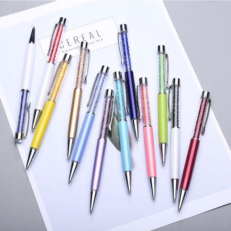 Blue Ink Refill Creative Metal Crystal Pen Ballpoint Pens, Random Color Delivery