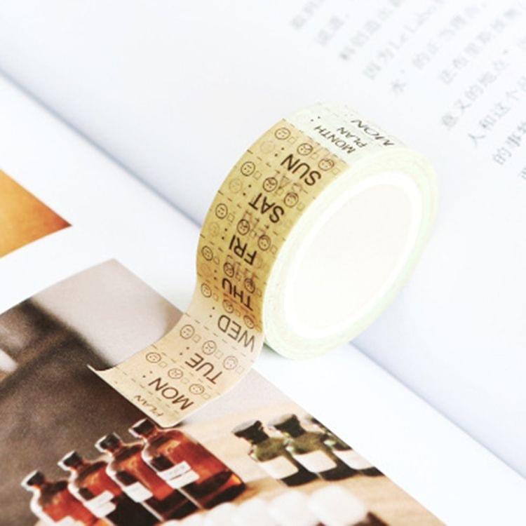 2 PCS Creative Timeline and Week Plan DIY Notebook Decorative Hand Tearing Tape Washi Tape School Office Stationery, Random Style Delivery