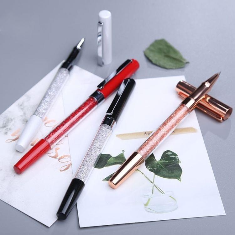 Black Ink Refill Metal Crystal Pen Ballpoint Pens Gift School Stationery Office Supplies, Random Color Delivery