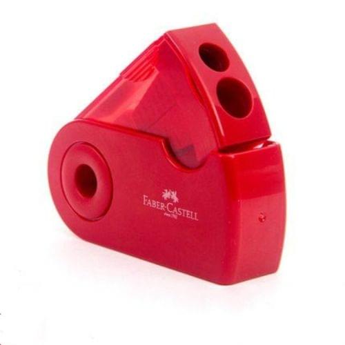 2 PCS Manual Push Pull Pencil Sharpener Single Hole Double Hole Multi-functional Office Stationery(Double red)