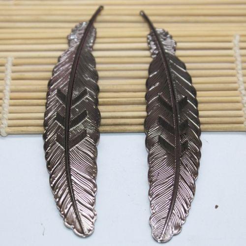 10 PCS Feather Leaf Metal Bookmark Children Student Gift Stationery School Office Supplies(Gun Black)