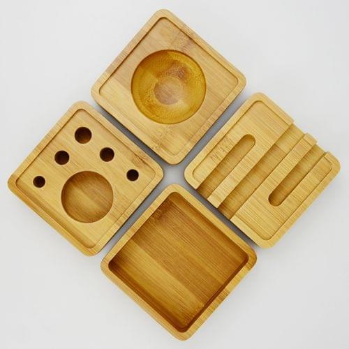 Wooden Multi-functional Offical Mini Lazy Bracket Phone Holder Pen holder Storage Box