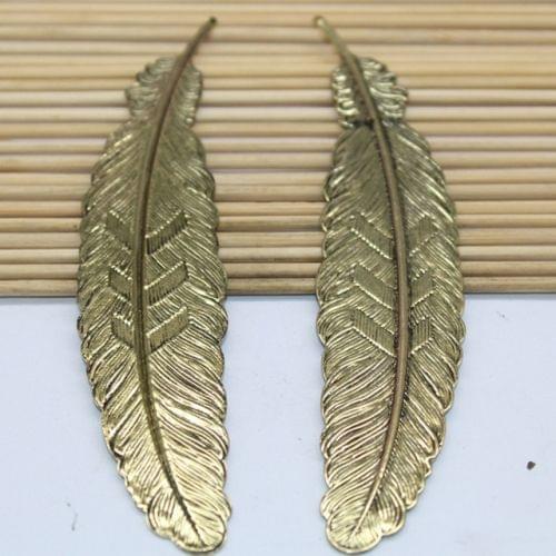 10 PCS Feather Leaf Metal Bookmark Children Student Gift Stationery School Office Supplies(Bronze)