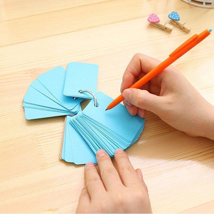 Notepad Reciting Note Book Writing Portable School Supply Loose-Leaf Mini Stationery Vocabulary Book(Blue)