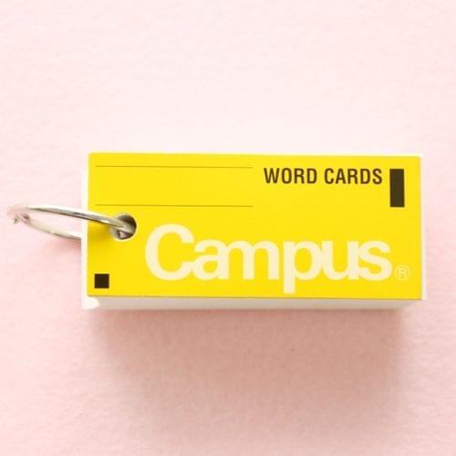Portable Campus Words Cards Mini Blank Memo Simple Notebook(Yellow)