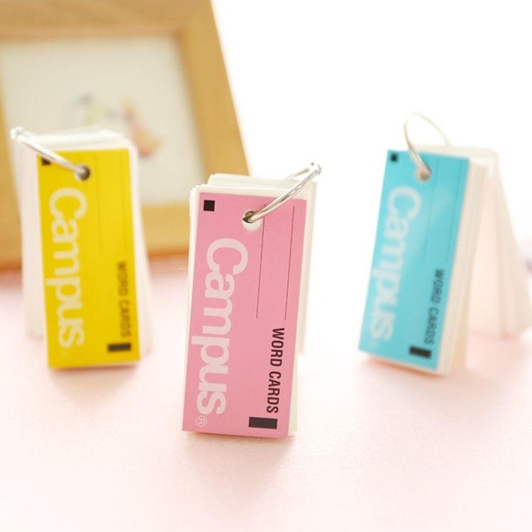 Portable Campus Words Cards Mini Blank Memo Simple Notebook(Yellow)