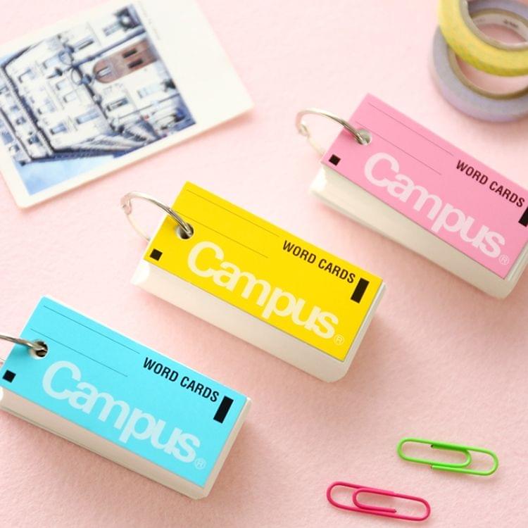 Portable Campus Words Cards Mini Blank Memo Simple Notebook(Yellow)
