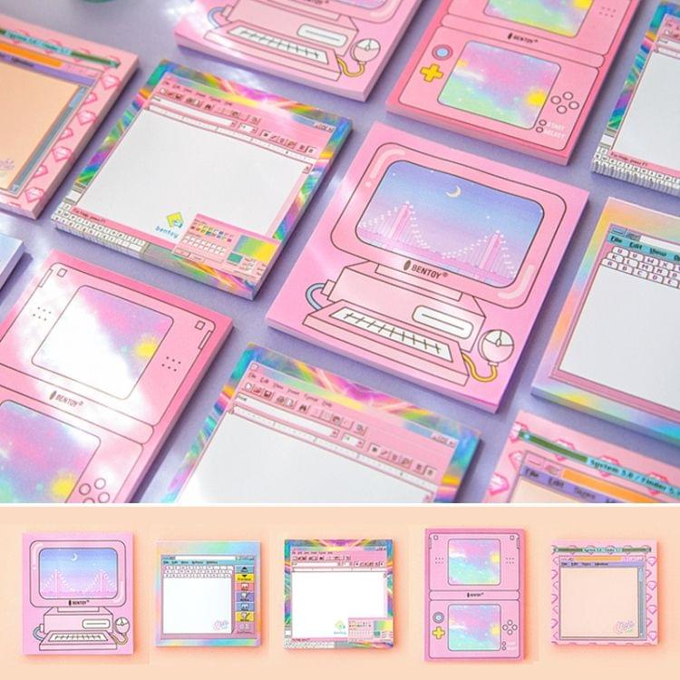 Creative Computer Game Machine Modeling Memo Pad Pink Girl Heart N Times Sticky Notes Bookmark Gift Stationery(Game machine)