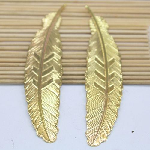 10 PCS Feather Leaf Metal Bookmark Children Student Gift Stationery School Office Supplies(Goose Yellow)