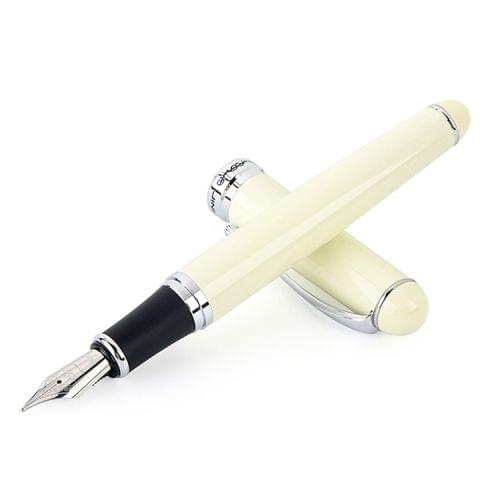 X750 Stationery Stainless Steel Fountain Pen Medium Nib Ink Pens School Oiifice Gift, Nib Size:1.0mm(Ivory)