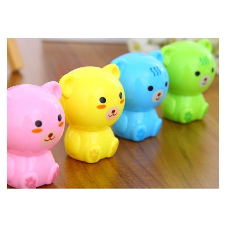 10 PCS Creative Cartoon Bear Pencil Sharpeners Mechanical Machine School Stationery Office Supplies, Random Color Delivery