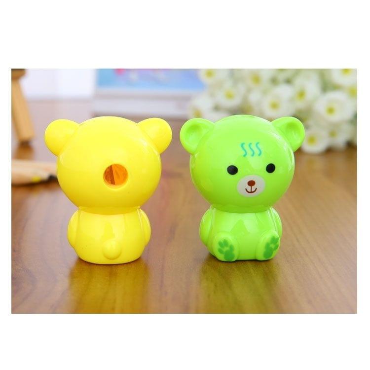 10 PCS Creative Cartoon Bear Pencil Sharpeners Mechanical Machine School Stationery Office Supplies, Random Color Delivery