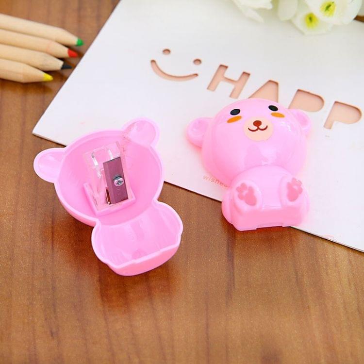 10 PCS Creative Cartoon Bear Pencil Sharpeners Mechanical Machine School Stationery Office Supplies, Random Color Delivery