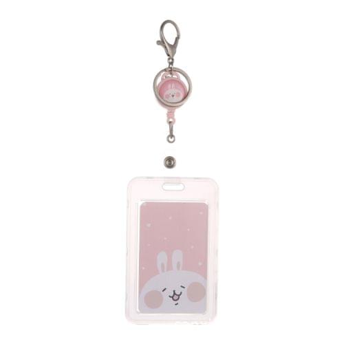 5 PCS Transparent ID Badge Case Card Holder(Big Face Rabbit)