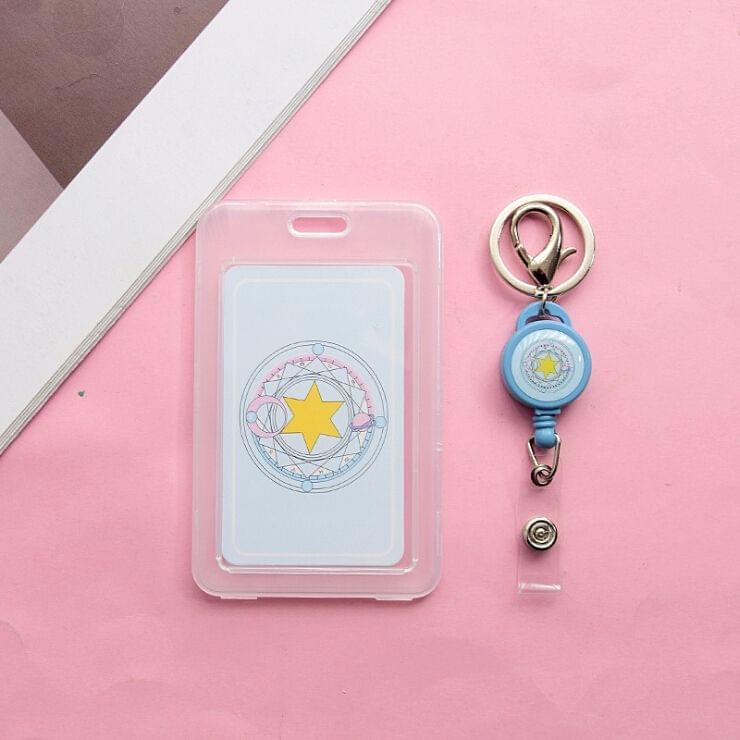 5 PCS Transparent ID Badge Case Card Holder(Big Face Rabbit)