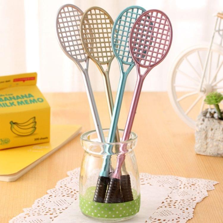 5 PCS Cartoon Cute Badminton Racket Pattern School Office Supplies Stationery Black Refill Kawaii Ballpoint Pen(Gray (black refill))