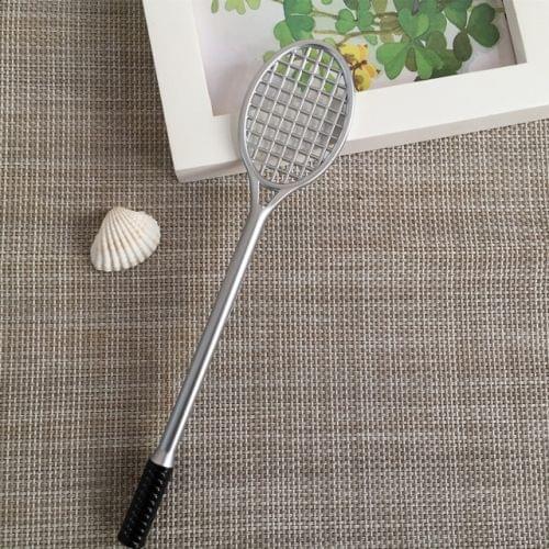 5 PCS Cartoon Cute Badminton Racket Pattern School Office Supplies Stationery Black Refill Kawaii Ballpoint Pen(Gray (black refill))