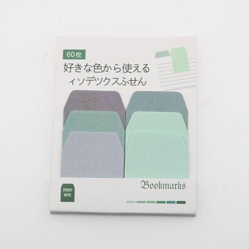 2 PCS Sticky Stickers Color Index Cards Notebooks Paper Pads Memo Notes Paper Stationery(Short green)