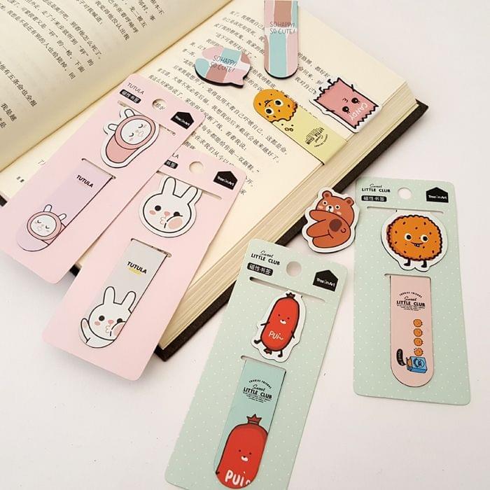 Cute Magnetic Bookmarks Paper Clip Fridge Stickers School Office Supply(Red bear)