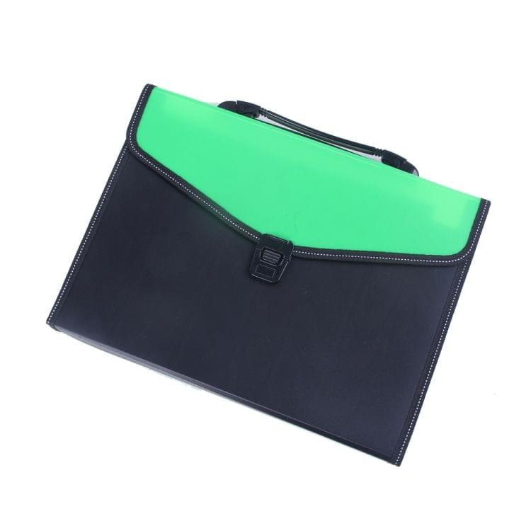 Portable 12-Layer File Pocket A4 Expanding File Classified Folder PP Storage Clip Ticket Package( Blue)