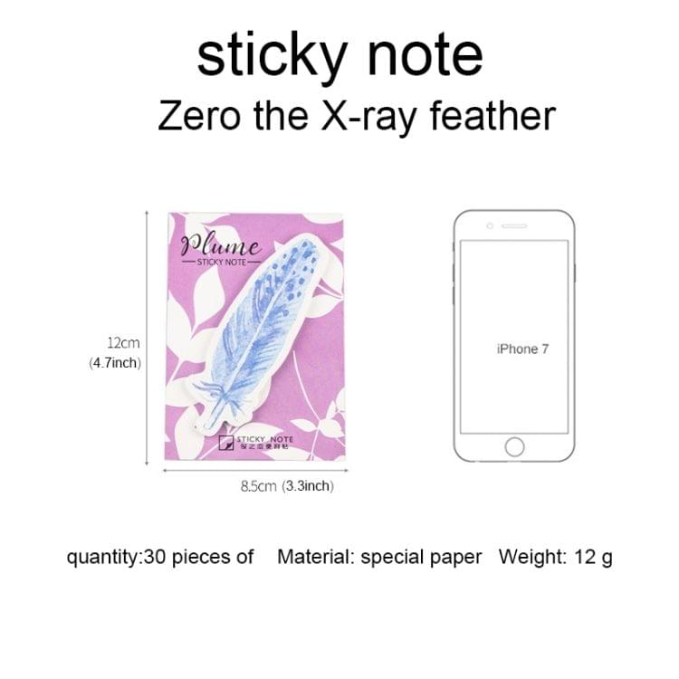 5 PCS Fresh Style Color Feather Stickers Message Notepad Convenience Stickers, Random Color Delivery