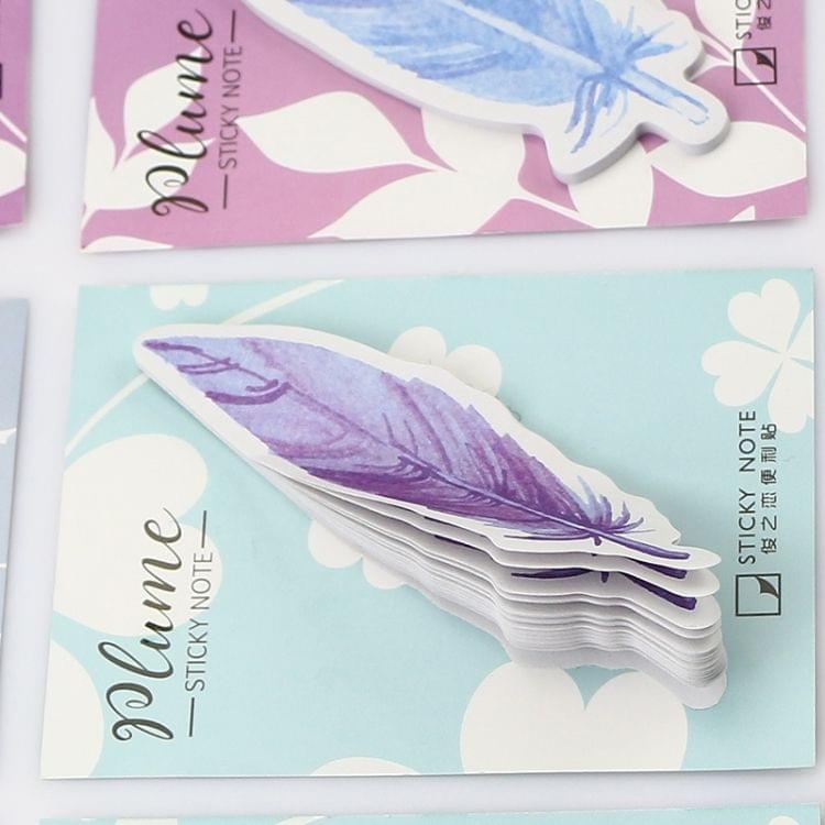 5 PCS Fresh Style Color Feather Stickers Message Notepad Convenience Stickers, Random Color Delivery