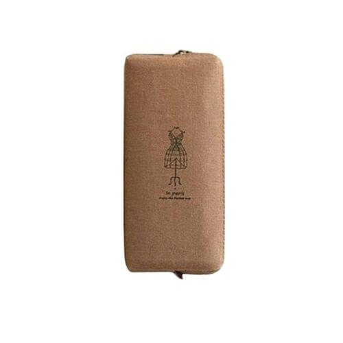 Retro Canvas Makeup Bag Cosmetic Case Coin Pouch Zipper Bag Purse Stationery Pen Bag(Hanger)
