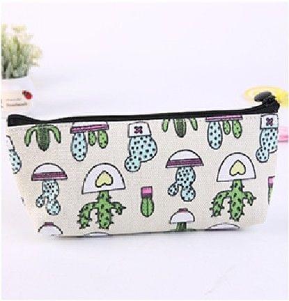 2 PCS Kawaii Cute Cactus Plant Pencil Case School Supplies Pen Case(White)