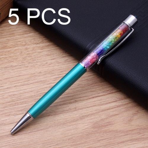 5 PCS Fashion Creative Stylus Colorful Crystal Ballpoint Pen Writing Stationery Office School Pen, Random Color Delivery