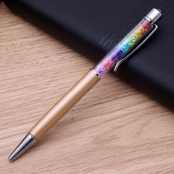 5 PCS Fashion Creative Stylus Colorful Crystal Ballpoint Pen Writing Stationery Office School Pen, Random Color Delivery