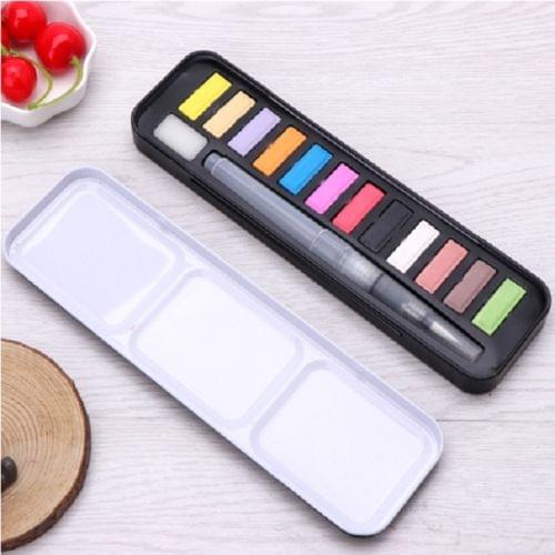 Solid Watercolor Paint Set Portable Drawing Acrylic Art Painting Supplies(12 colors)