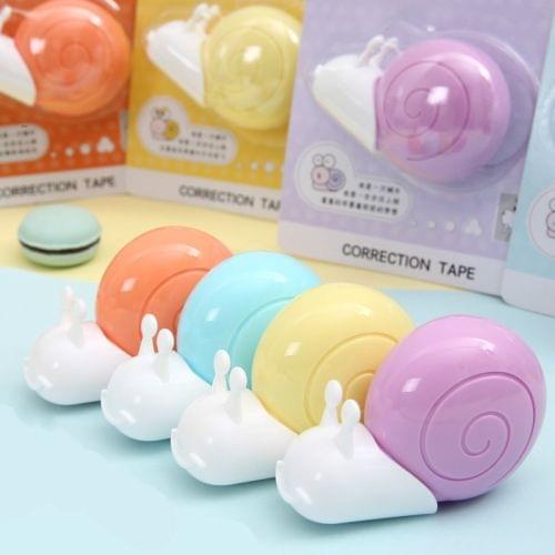 2 PCS Cute Cartoon Snail Correction Belt School Office Supplies Student Stationery Random Color Delivery