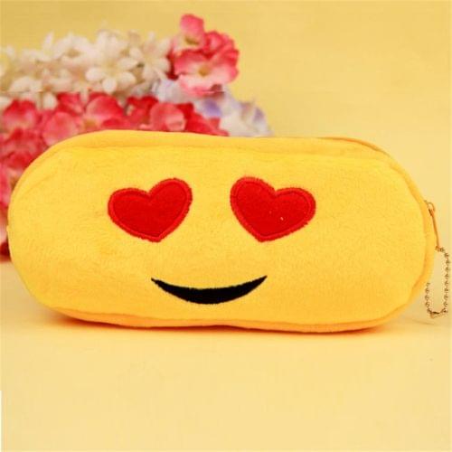 3 PCS Kawaii Velvet Cute Creative Expression Emoji Student Cosmetic Pen Bag Pencil Case Organizer Pouch School Supplies(7)