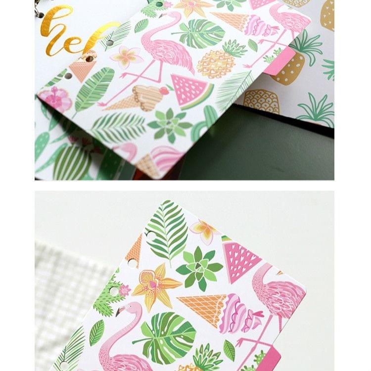 5 PCS A5 Notebook Index Pages Replacement Core Kawaii Diary Planner Dividers 6 Holes Loose Leaf Spiral Labels Journal Accessories, Size:A6(Back In Time)