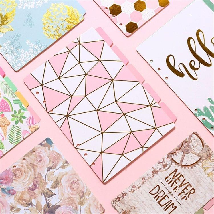 5 PCS A5 Notebook Index Pages Replacement Core Kawaii Diary Planner Dividers 6 Holes Loose Leaf Spiral Labels Journal Accessories, Size:A6(Back In Time)
