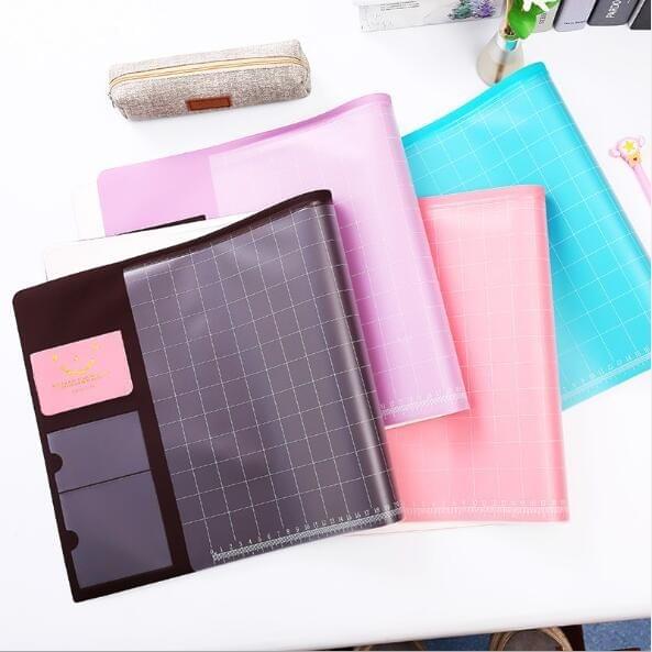 2 PCS Creative PVC Waterproof Multifunctional Desk Organizer Case Computer Keyboard Mouse Mat Set School Office Stationery Supplies(Pink)