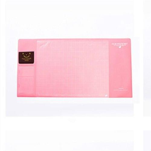 2 PCS Creative PVC Waterproof Multifunctional Desk Organizer Case Computer Keyboard Mouse Mat Set School Office Stationery Supplies(Pink)