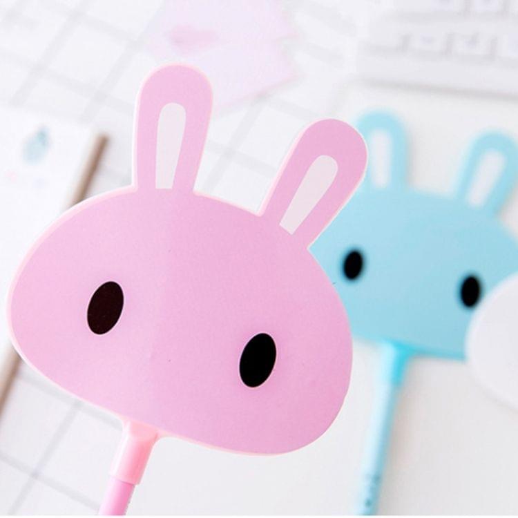 10 PCS 0.5mm Creative Cute Rabbit Shape Fan Gel Pen Writing Stationery for Kids Gift / Office School Supplies, Random Color Delivery