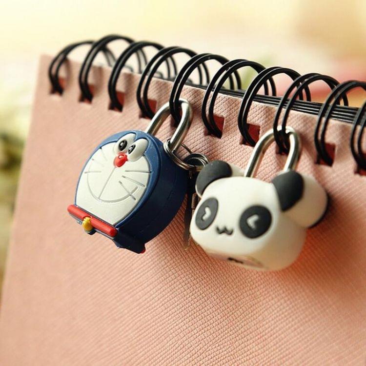 X38 Cute Creative Cartoon Animal Luggage Bag Metal Lock Journal Diary Book Password Lock File Holder Accessories(Yellow 2 eye)