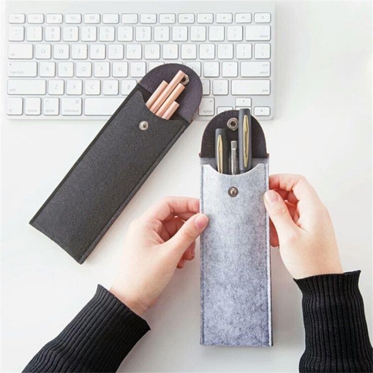 5 PCS Large Capacity Felt Bag Stationery Bag(Black)