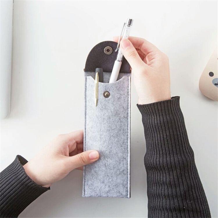 5 PCS Large Capacity Felt Bag Stationery Bag(Grey)