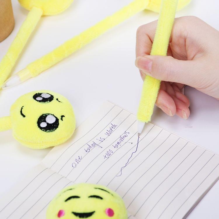 3 PCS Cute Cartoon Plush Ballpoint Pen Emoji Stationery Kids Children Student School Office Supplies, Random Color Delivery