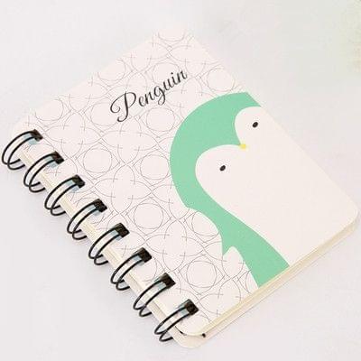 3 PCS Cute Animals Mini Spiral Notebook Agenda  Daily Weekly Planner Time Organizer School Supplies(Penguin)