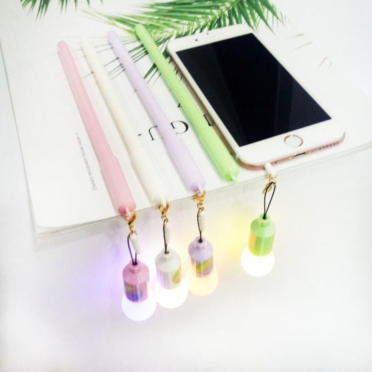 3 in 1 Multi-function Led Light Pen for Night Writing, Anti Dust Plug Stopper for Cell Phone, 0.38mm Black Ink Pen, Random Color Delivery
