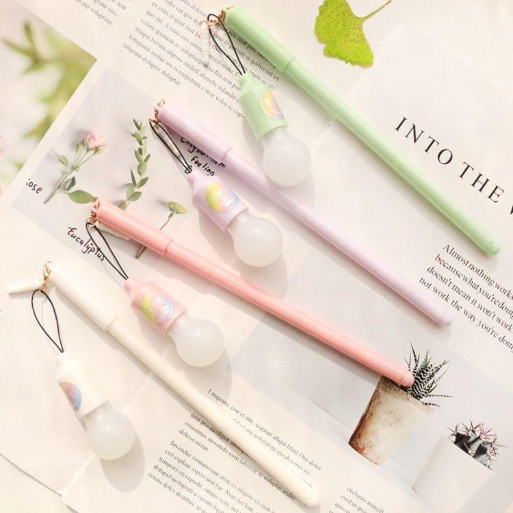 3 in 1 Multi-function Led Light Pen for Night Writing, Anti Dust Plug Stopper for Cell Phone, 0.38mm Black Ink Pen, Random Color Delivery