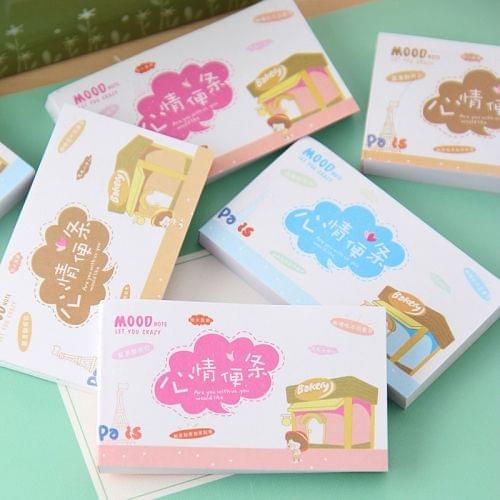 5 PCS Mini Cute Kawaii Mood Note Pattern Notebook Memo Pad Blank Paper, Random Color Delivery