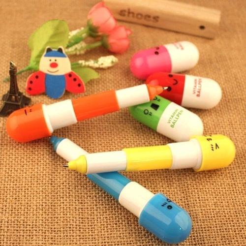 50 PCS Creative Cute Retractable Capsule Expression Ballpoint Pens Gift School Stationery Office Supply, Random Color Delivery