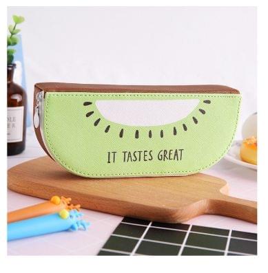 Kawaii Fruit PU leather Gift Estuches School Pencil Box Pencilcase Pencil Bag School Supplies Stationery(Kiwi S3-2)