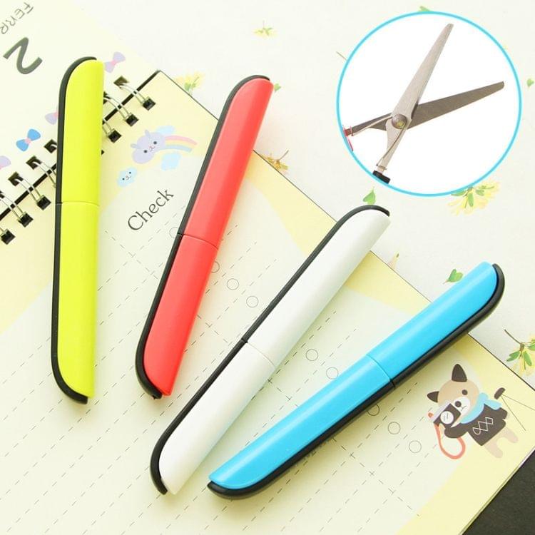 Portable Shears Paper Cutting Folding Safety Mini Stationery Scissors(Green)