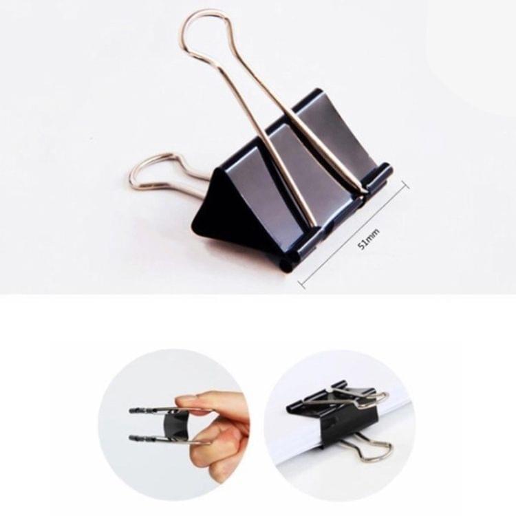 20PCS 51mm Black Metal Clip Notes Letter Paper Clip Office Bind